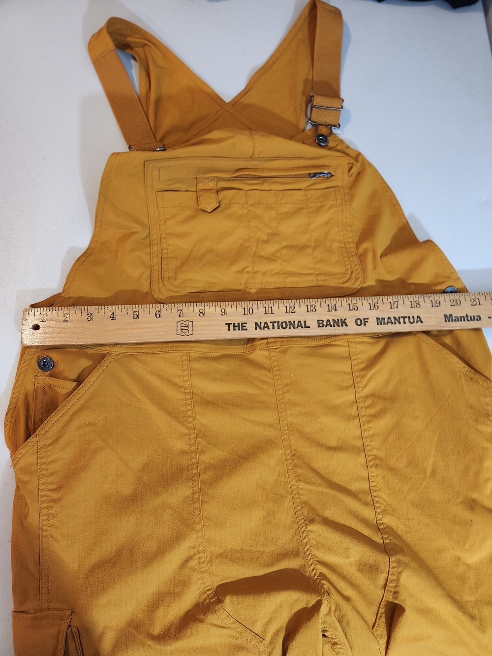 Duluth Trading Yellow Short Overalls Shortalls Gardening Gold Mustard Workwear - Picture 4 of 9